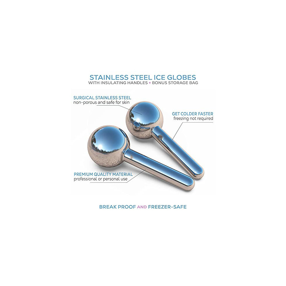 Revolutionizing Your Skincare Ritual, Ice Globes for Face Elevate Your Routine, Unbreakable Steel Cooling Roller for Effortless Application,