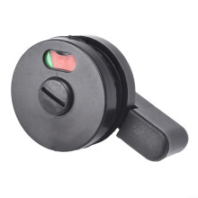 Restroom Door Lock Indicator Occupied Vacant Sign Black Plastic Privacy Lock With Turning Handle For Mall Bathroom