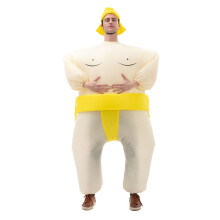 Fantasia engraçada de cosplay, macacão inflável de sumô com tecido impermeável e respirável, elástico nos punhos, tornozelos e decote,