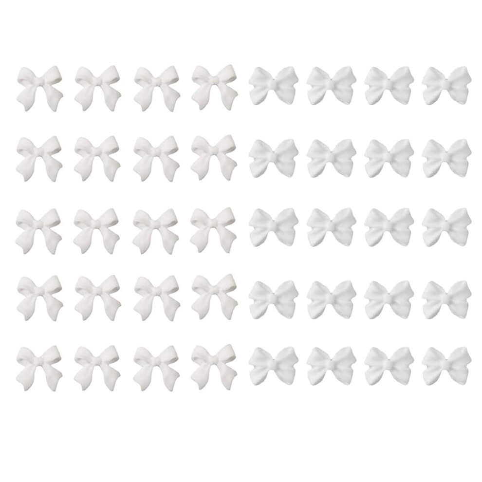 40Pcs 3D Nail Art Decorations Resin Bow Charms for Acrylic and Natural Nails DIY Craft Accessories