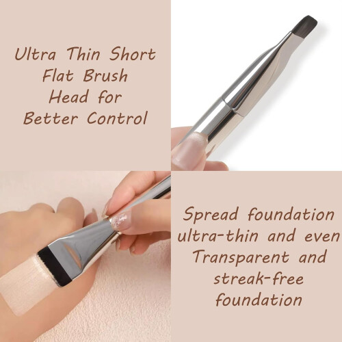 2 Pack Foundation Brush Set for Flawless Liquid Blending with Soft Dense Bristles and Ergonomic Handle 1
