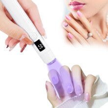 Portable UV Nail Lamp USB Rechargeable Nail Dryer with Dual Wavelength LED Fast Gel Cure