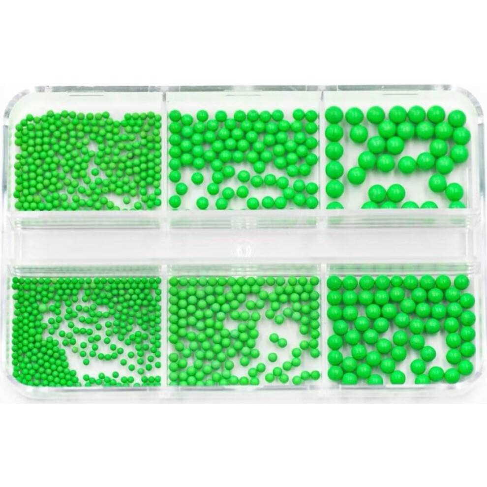Green Caviar Nail Beads Mixed Sizes 3D Metal Nail Studs For Diy Nail Art Decorations