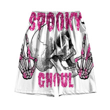 Skull Print Shorts Men's QuickDry Swim Shorts 3D Print Drawstring White M Hawaiian Beach Surfer Style