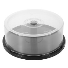 Dvd Storage Bucket Clear Cover Black Spindle Portable Media Organizer Lightweight Plastic For Discs