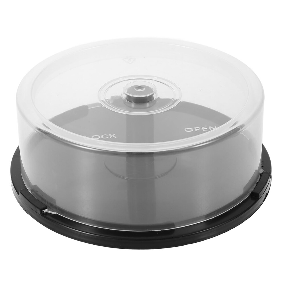 Dvd Storage Bucket Clear Cover Spindle Portable Media Organizer Lightweight Plastic For Discs Black 9119770723208