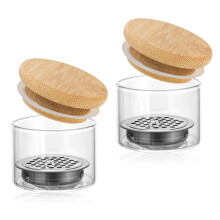 2Pcs Nail Brush Cleaner Cup with Lid, Acrylic Nail Art Brush Washer, Stainless Steel Mesh Filter
