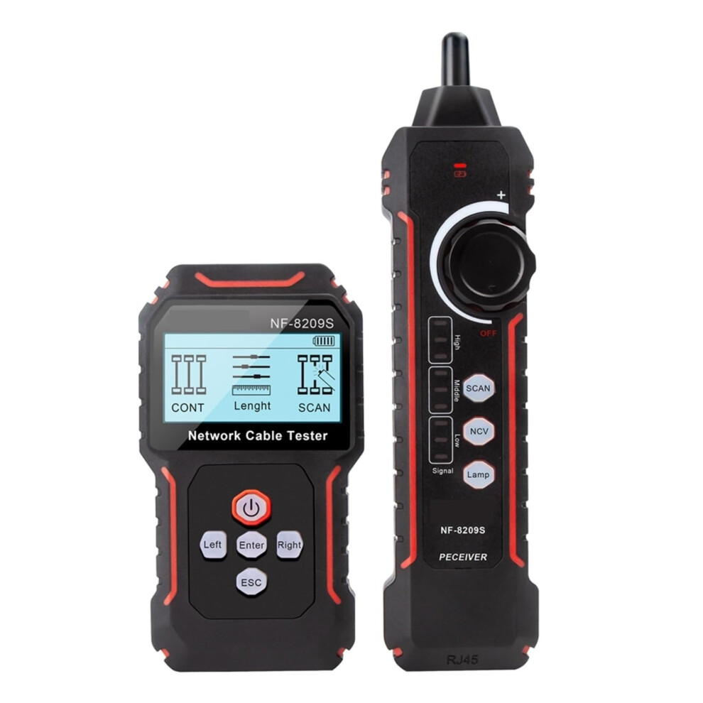 Lcd Network Cable Tester With Wire Tracker Current Length Cable Tracker Multifunctional Portable Tester Tool Lightweight 9001264960155