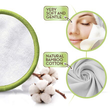 Dischetti struccanti riutilizzabili, dischetti in cotone di bambù naturale ecologico per diverse applicazioni, confezione regalo inclusa, doppio