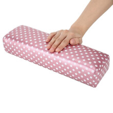 Nail Arm Rest Cushion with Ergonomic Hand Support, Durable PU Leather Manicure Pillow for Salon Use Pink
