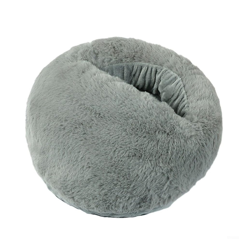 USB Heated Foot Warmer with 360 Wrap Cozy Flannel Cover, Removable and Washable, Gray for Home or Office