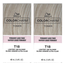 (2-Pack) Wella Color Charm Toner T18 Lightest Ash Blonde