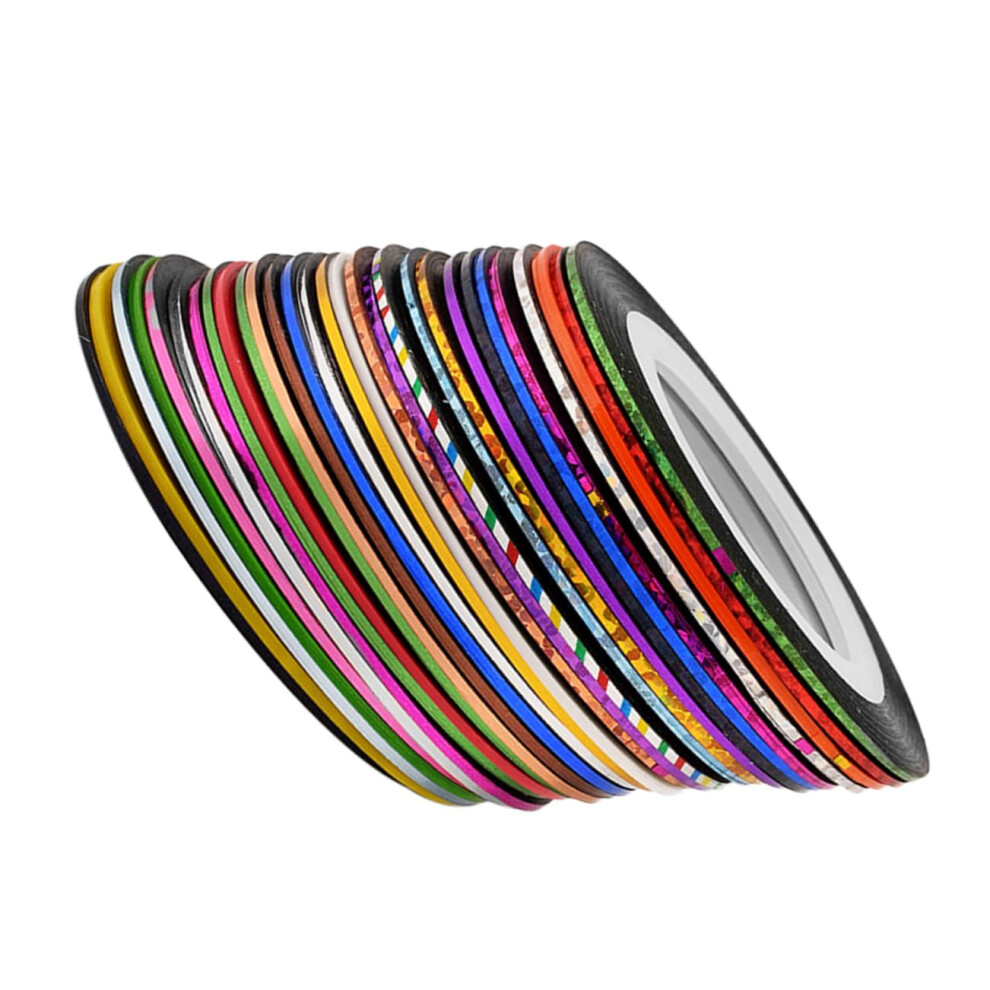 30pcs 1mm Nail Art Tape Set Glitter Striping Tape for DIY Manicure and False Nails