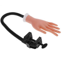 Practice Nail Hand with Adjustable Bendable Hinge for Manicure Training and Nail Art Display (Light Brown)