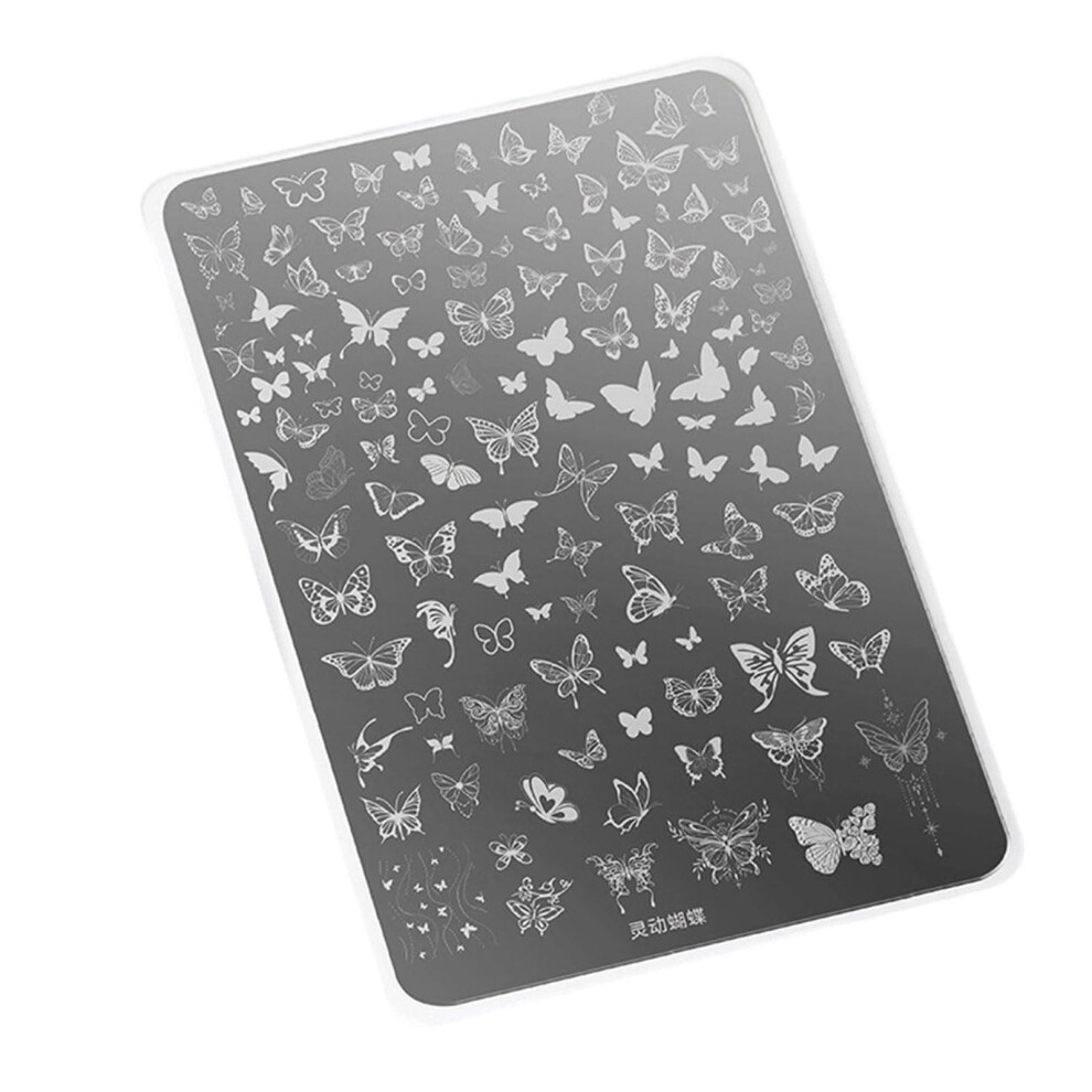 Reusable Stainless Steel Nail Art Stamping Plate with 20 Unique Intricate Designs for Professionals