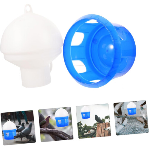 Water Feeder Automatic Drinking Tool 4L Capacity Blue Plastic Outdoor Bird Waterer 2