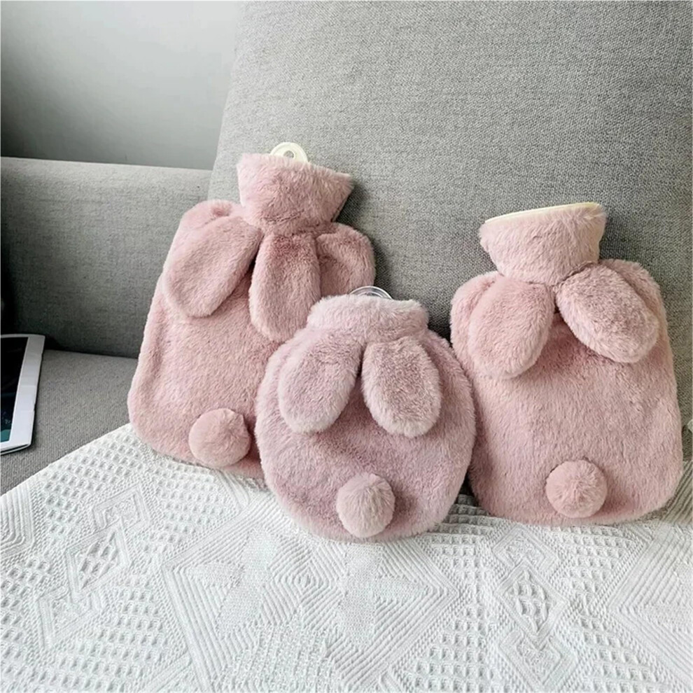 Hot Water Bottle with Soft Cover Pink 300ml, LongLasting Heat and Wide Mouth Filling for Pain Relief