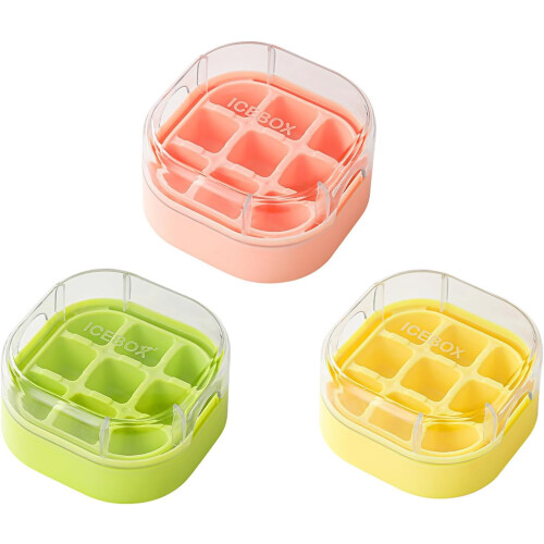 Silicone Ice Cube Tray with Leak Proof Lid, Easy Release 9 Grid Reusable Ice Cube Maker for Freezer 1