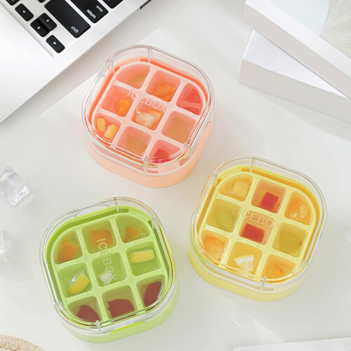 Silicone Ice Cube Tray with Leak Proof Lid, Easy Release 9 Grid Reusable Ice Cube Maker for Freezer 2