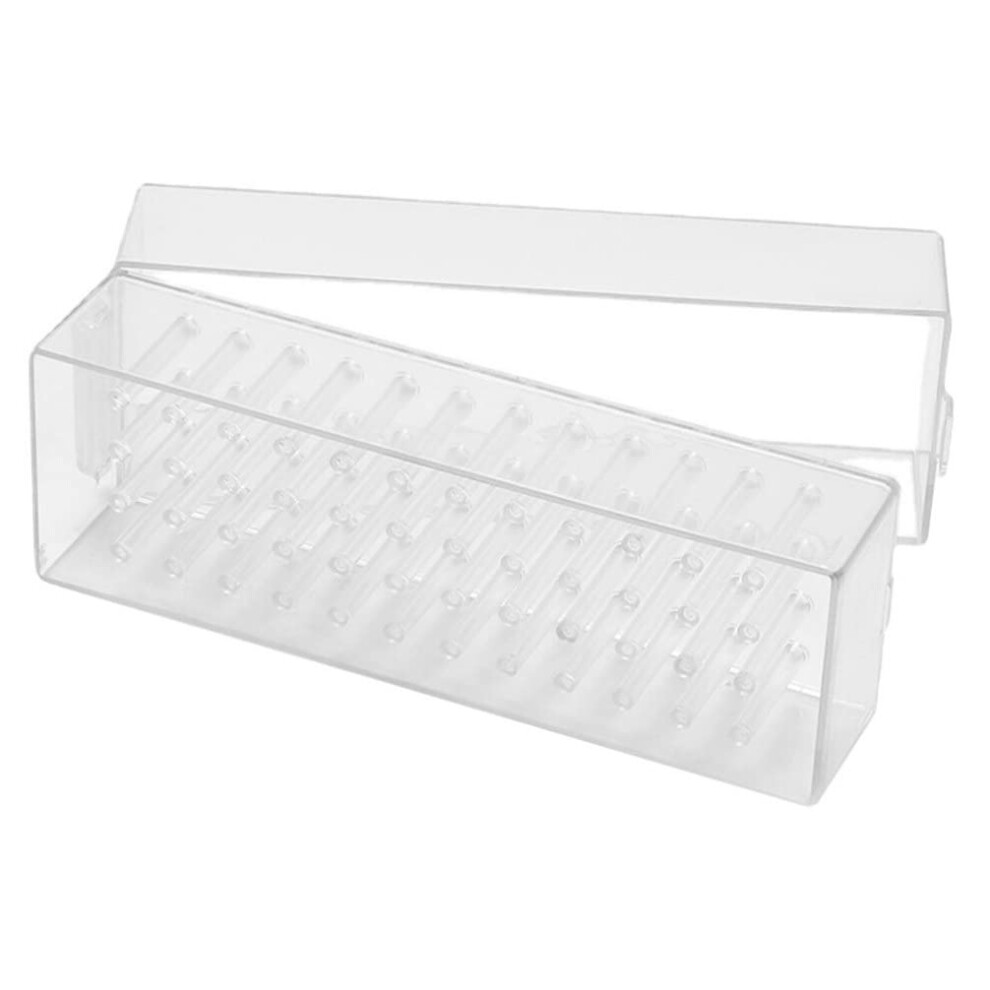 Nail Drill Bit Holder 48 Hole Clear Organizer Case for Easy Access and Manicure Tool Storage