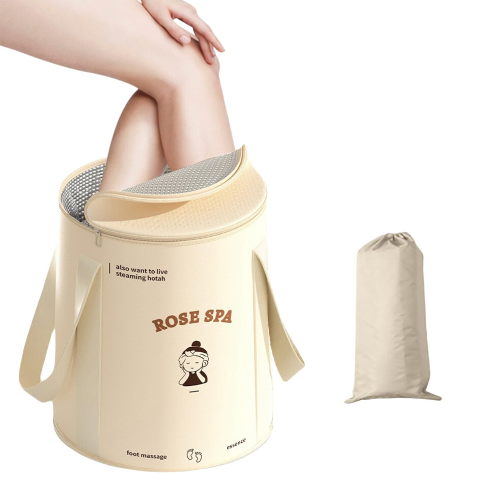Collapsible Foot Soak Basin with Lid and Handle, Foldable Foot Bath Tub, LongLasting Heat Insulation