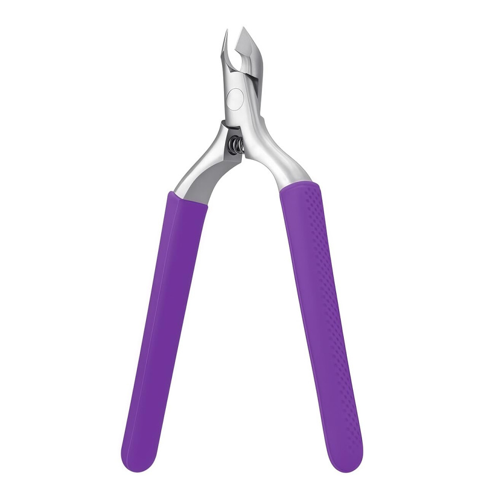 Purple Professional Stainless Steel Cuticle Nipper With Sharp Precision Blades, 3/4 Jaw