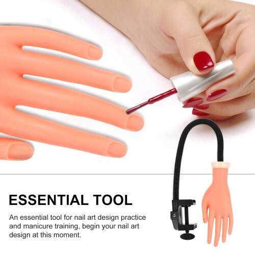 Nail Practice Hand with Flexible Joints, Reusable Lifelike Manicure Training Model for Beginners 1