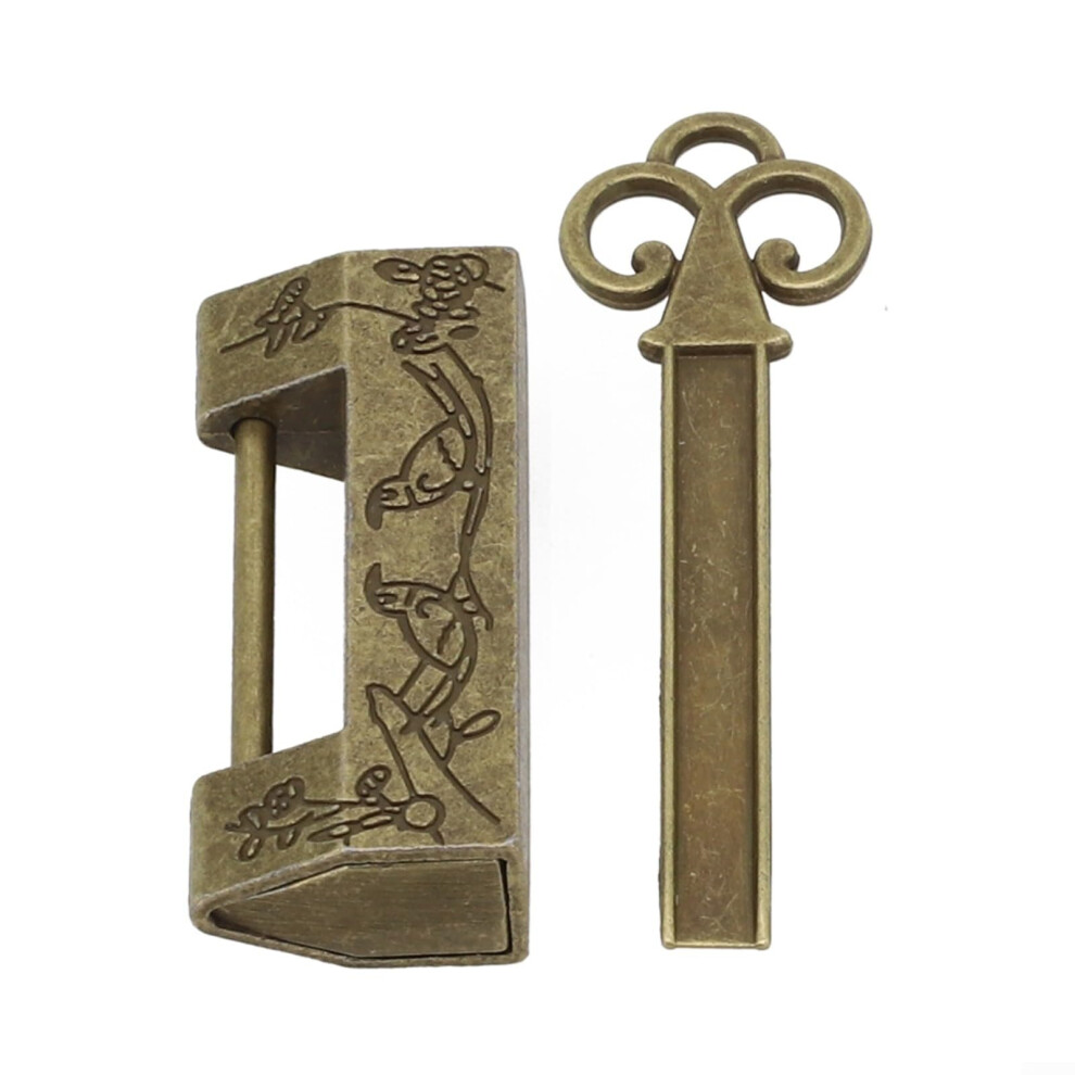 Vintage Padlock Chinese Style Zinc Alloy Lock For Suitcase Decorative Box And Collectible Use 9119770723581