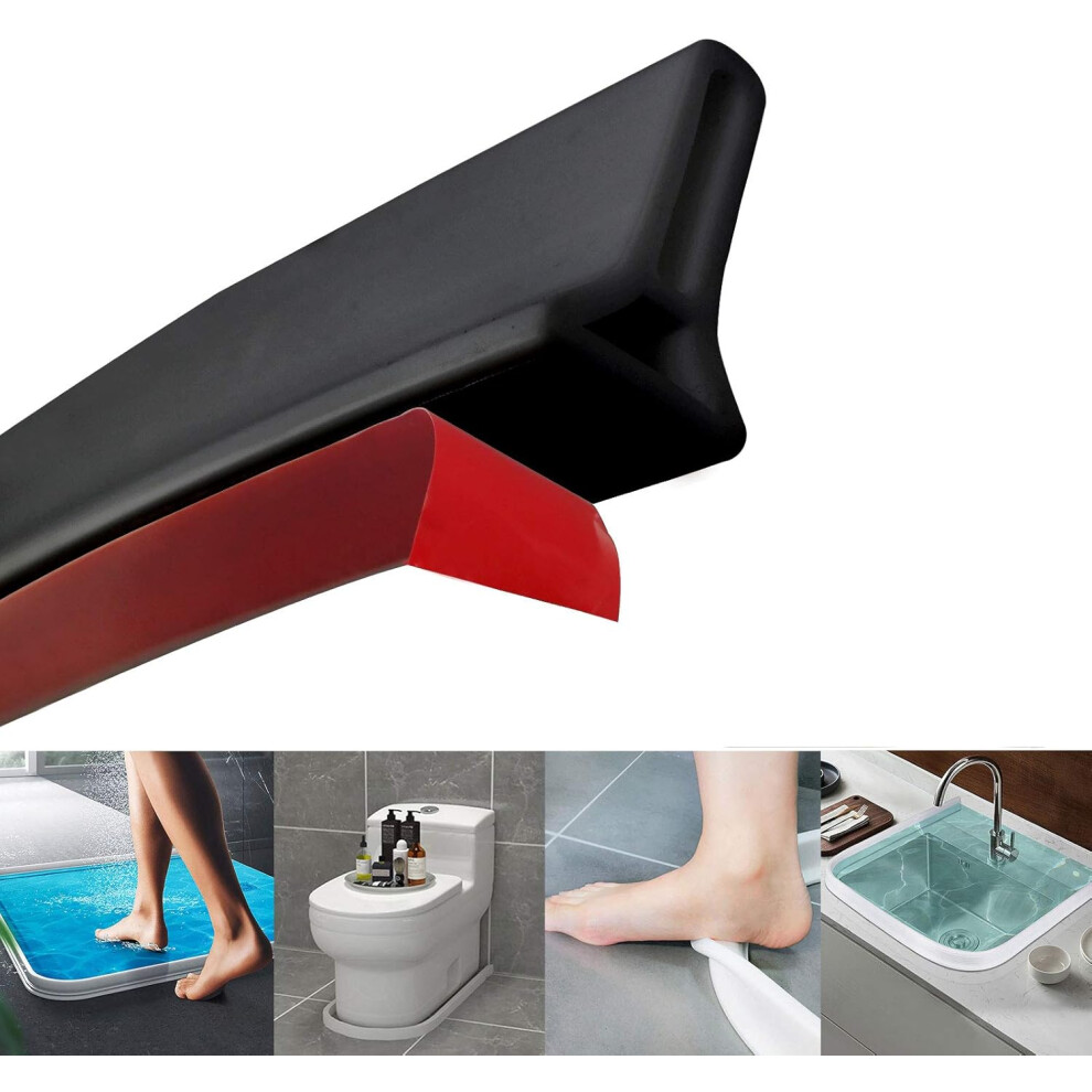 Waterproof Barrier For Bathtub And Countertop, Dry Wet Separation Ensured By Adhesive Silicone Rubber, Soft Silicone Material Offers Easy Installation 9454554519630