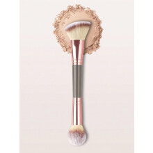 DualEnded Makeup Brush for Contour and Blush with Soft Bristles, Rose Golden Oval Design