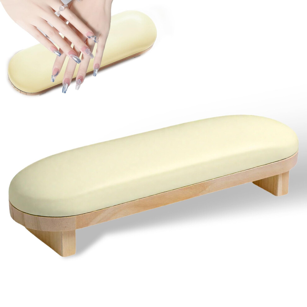 Cream/Yellow Nail Arm Rest With Ergonomic Curved Design And Sponge Padding For Salon Or Home Manicure ( Yellow)