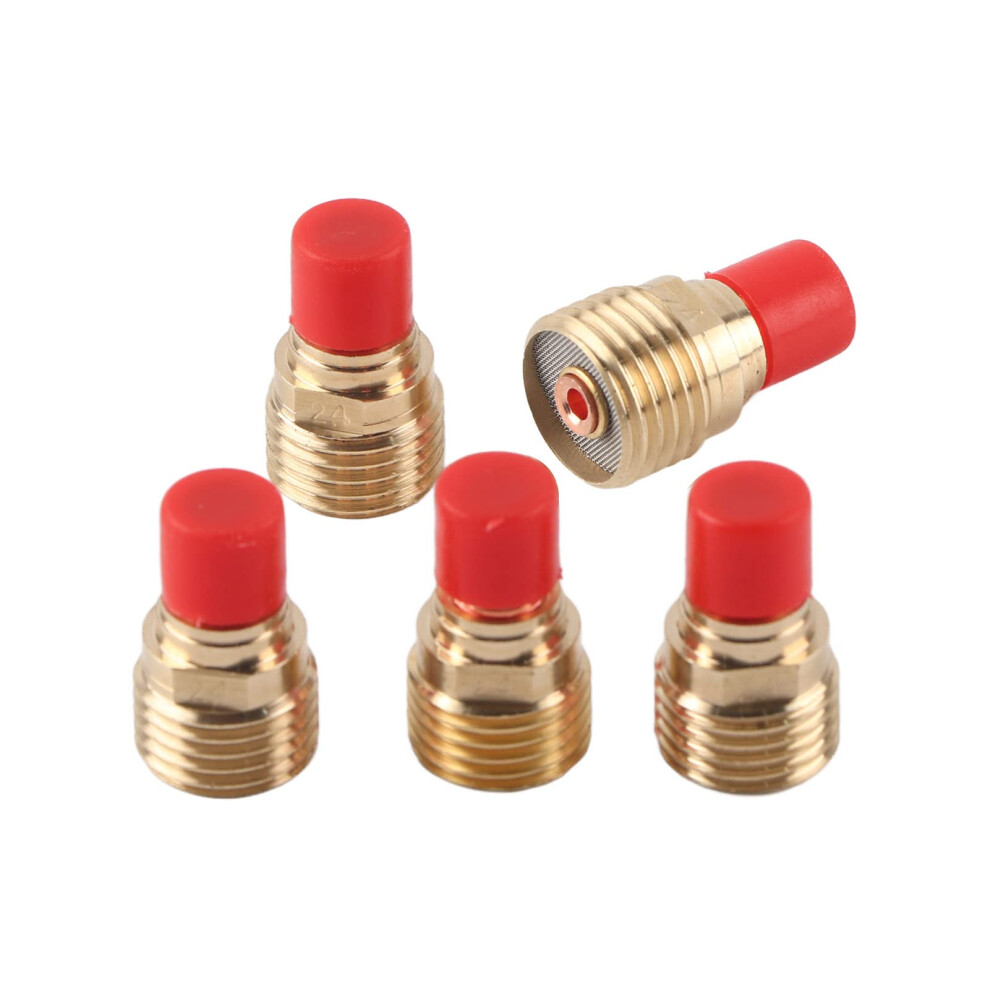 Tig Welding Torch Accessory Gas Lens Collet Body 2.4Mm 3/32 Copper Fit For Wp9 Wp20 Wp25 5Pcs 9426802826364