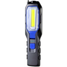 Lanterna de trabalho recarregável e versátil com base giratória magnética e cabeça de luz rotativa em 90 graus, garantindo iluminação ideal