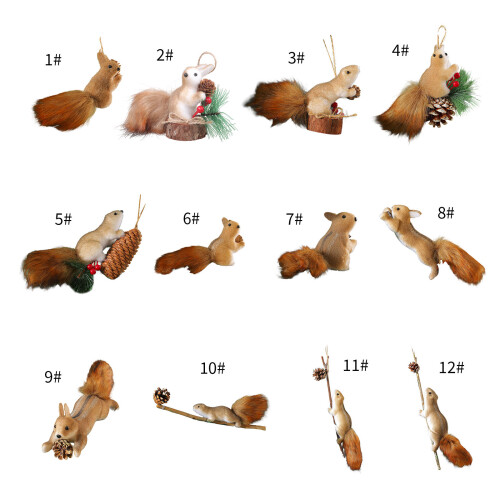 Christmas Tree Squirrel Ornament Realistic Squirrel Hanging-3 2