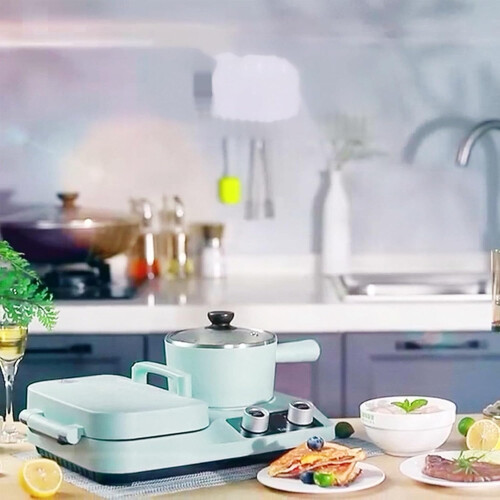 Breakfast Sandwich Maker with Dual Temperature Control, Timer and Removable Tray for Home Use 2