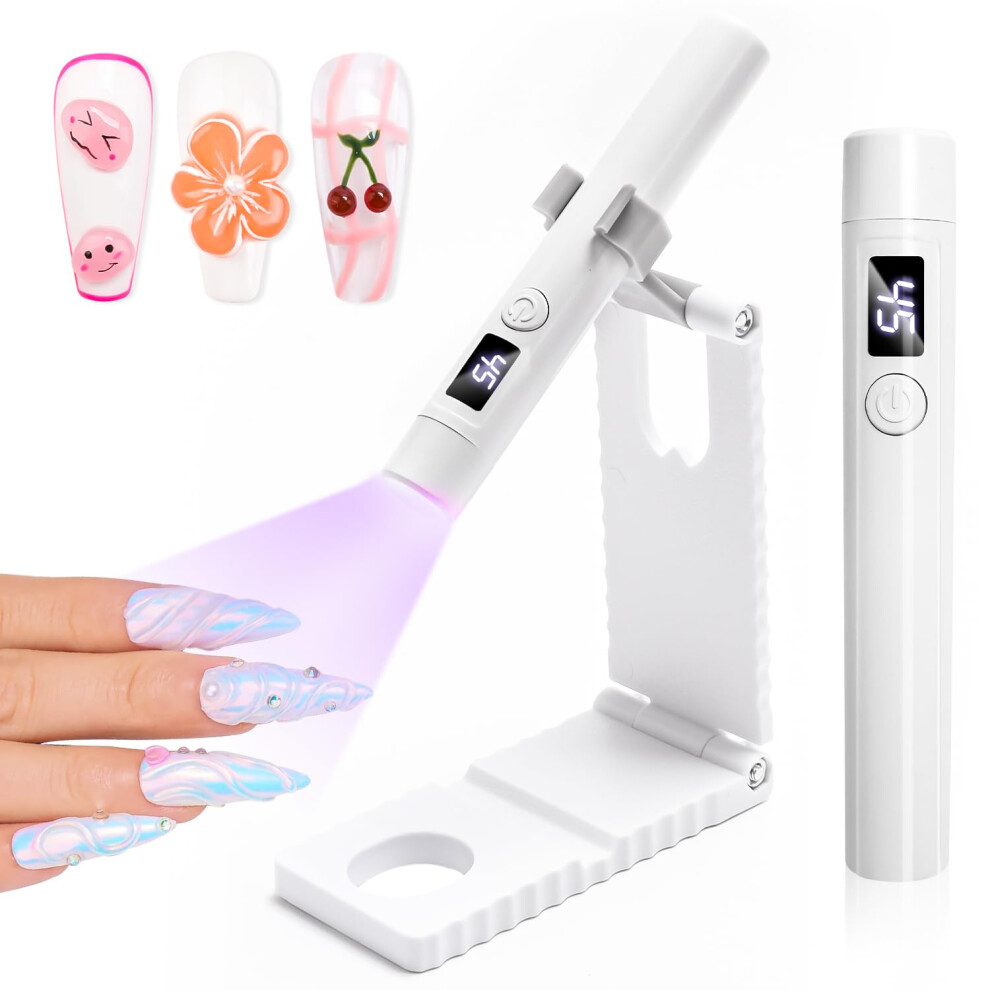 Light Uv Led Nail Lamp With Dual Wavelength, Rechargeable Fast Flash Cure Lcd Display For Gel Nails