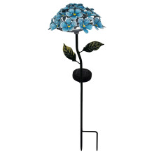 Solar-Gartenleuchten mit Hortensienmotiv, energiesparende, solarbetriebene Außenleuchte, einfach zu installierender, wasserdichter Gartenstecker