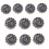 10Pcs Heart Button Round Metal Button with Hole for-Black M 1