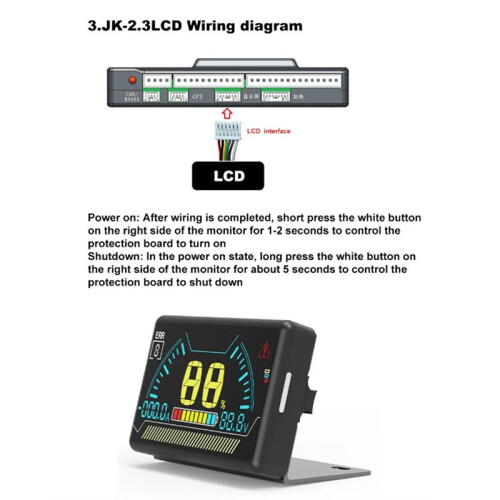 New LCD  BMS LCD Display 2.3 Inch Battery  Bms Accessories Intelligent Battery Level Indicator with Cable 2