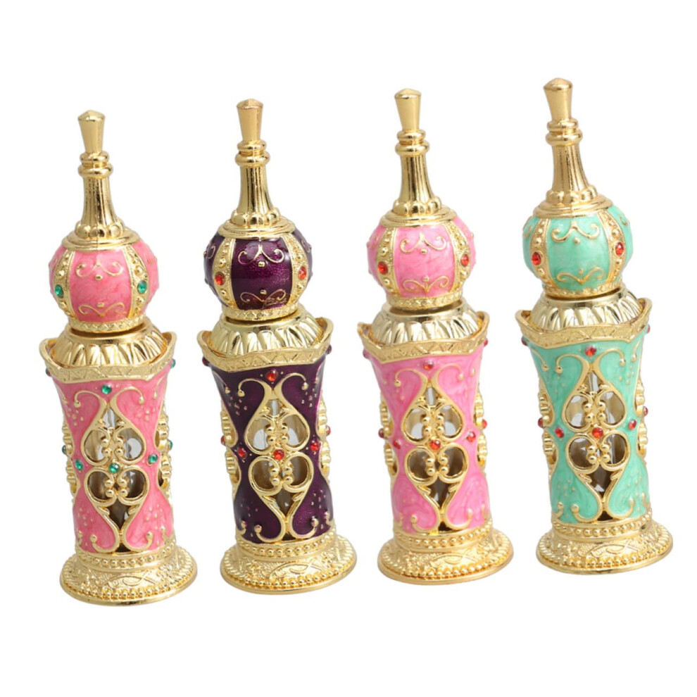 Vintage Glass Perfume Bottle Travel Size Middle Eastern Style Essential Oil Container for Women