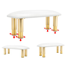 Height Adjustable Nail Arm Rest with Easy Clean Leather and NonSlip Base for Salon or Home Use (White)