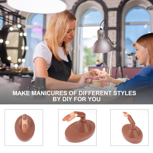 Bendable Nail Practice Finger with Stand, Realistic Shape, Reusable Training Tool for Beginners 2