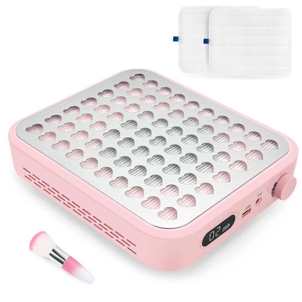 Professional Rechargeable Nail Dust Collector 56W Power Low Noise Cordless Nail Vacuum for Acrylic and Gel Nails with Reusable Filter
