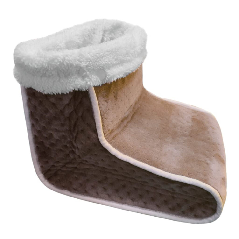 Brown Electric Heated Foot Warmer Boots With 6Level Temperature Control, Auto Shut Off, Fast Heating,