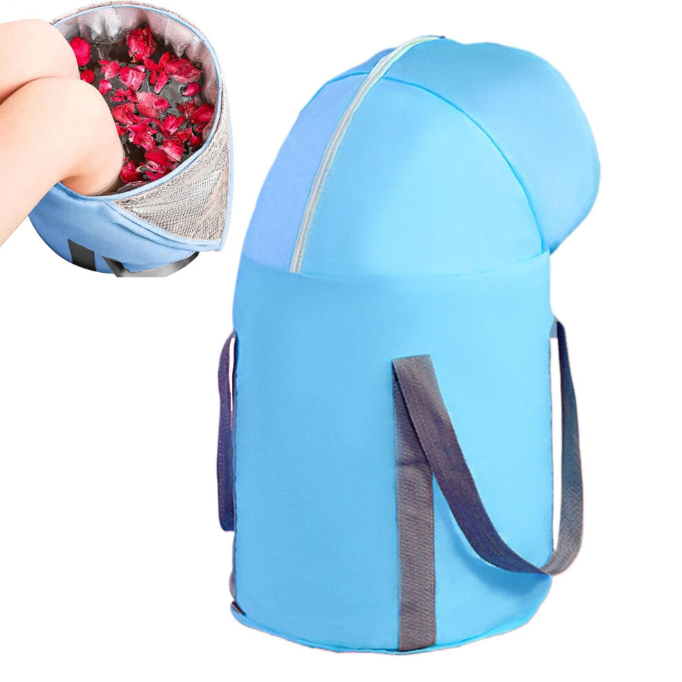 Foldable Foot Bath Basin with Knee Cover, Leakproof Foot Spa Tub for Home, Camping and Travel