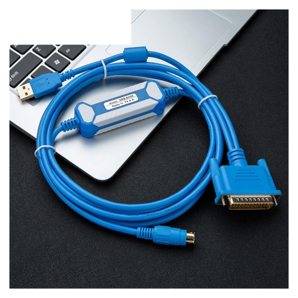 Usb-Sc09 Fx/A Fx1n 2N 1S 3U Series Plc Programming Cable 2.5M Plated Data Cable Compatible With Fx Series Controllers Gold 9119770724656