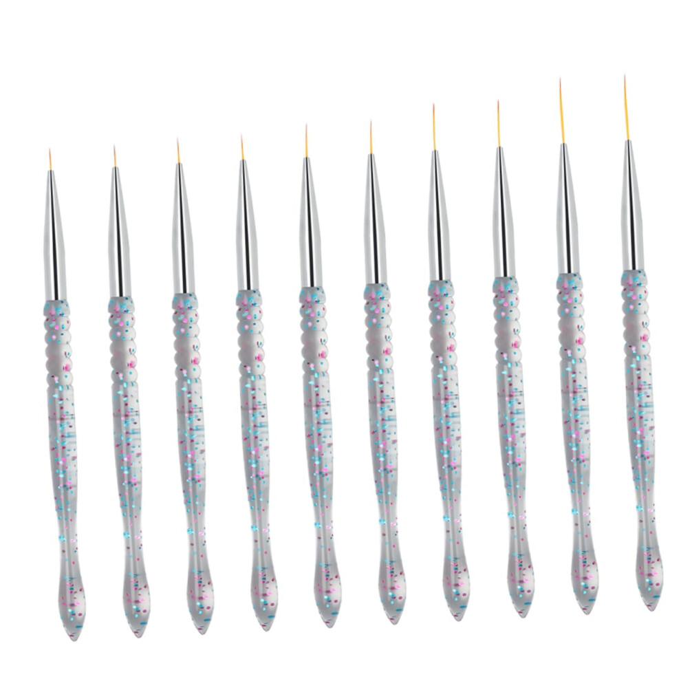 2 Sets Professional Nail Art Pens with Thin Manicure Brush for Precision Nail Drawing