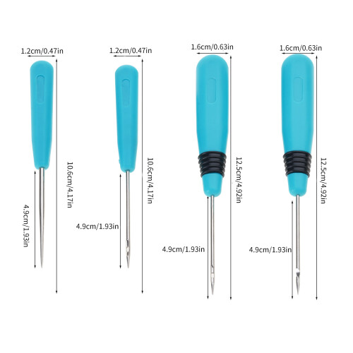 4 Pcs Sewing Awl Handmade Leather Tool Stitcher Sewing Awl-Blue 2