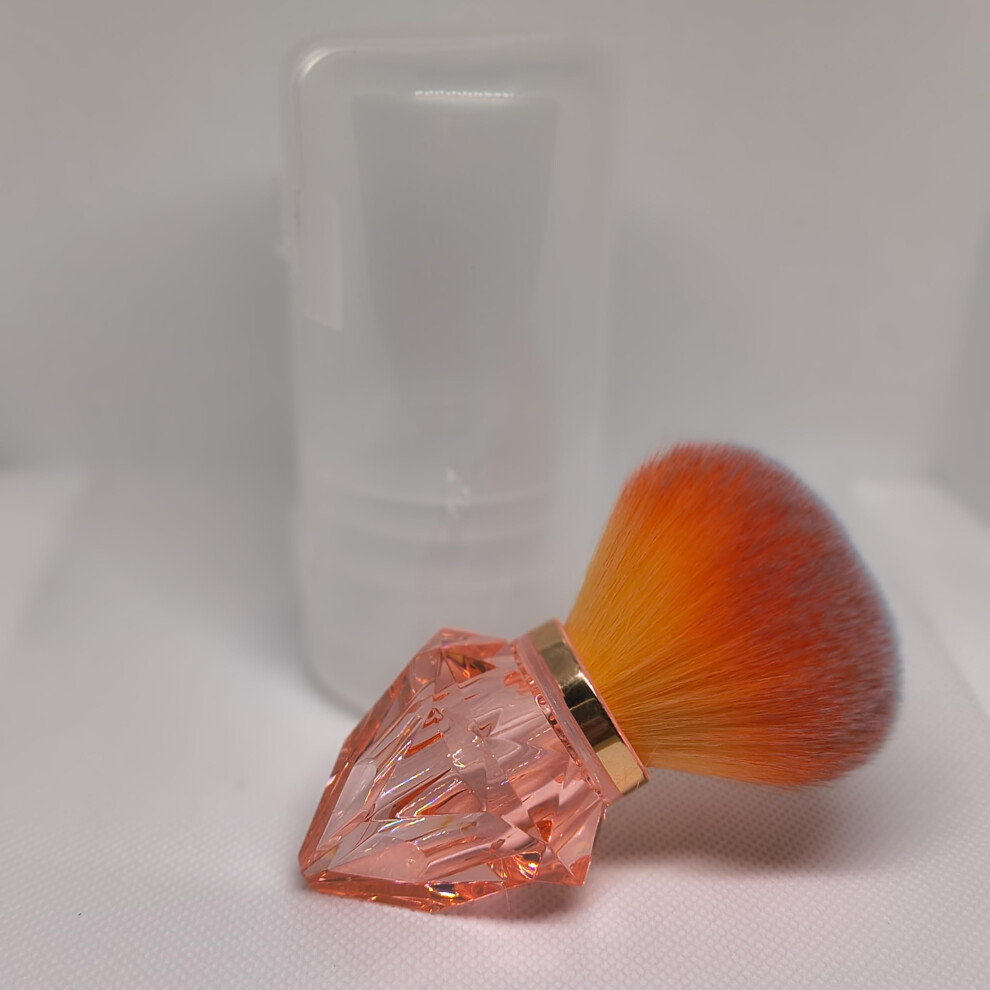 Crystal Handle Nail Dust Brush with Soft Synthetic Bristles for Professional Manicure Cleaning