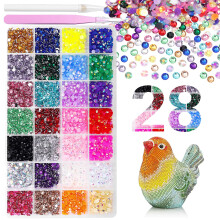 5mm Colorful Jelly Resin Rhinestones for Crafts and Nail Art, 28 Vibrant Colors Flatback Gems